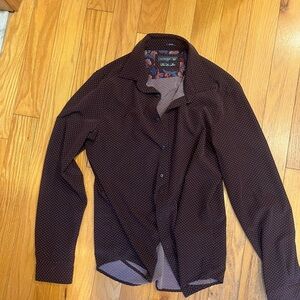 Men's Dark Red Button-Up Shirt